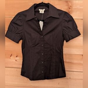 New Look Black Short Sleeve Button-Up Shirt